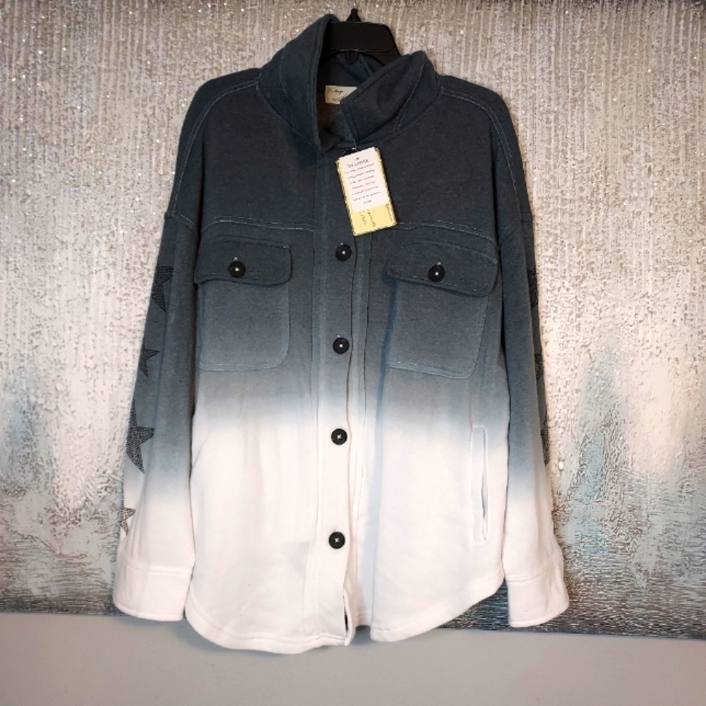 “Vintage Havana Burnout Shacket With Rhinestones